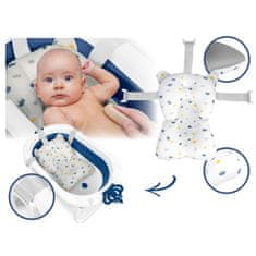 Ricokids Zložljiva kopalna kad za otroke, dojenčke z vstavkom RK-286 bela in modra