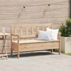 Vidaxl Zunanja klop 119 x 76 x 44 cm Trdna borova drevesa