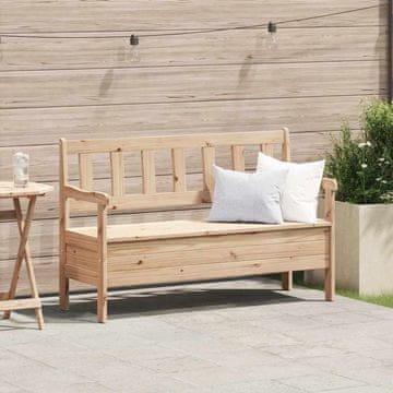 Vidaxl Zunanja klop 119 x 76 x 44 cm Trdna borova drevesa