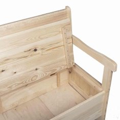Vidaxl Zunanja klop 119 x 76 x 44 cm Trdna borova drevesa