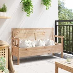 Vidaxl Zunanja klop 119 x 76 x 44 cm Trdna borova drevesa