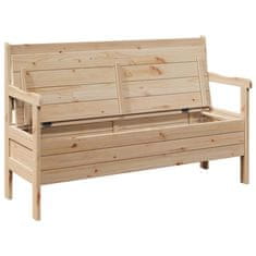 Vidaxl Zunanja klop 119 x 76 x 44 cm Trdna borova drevesa
