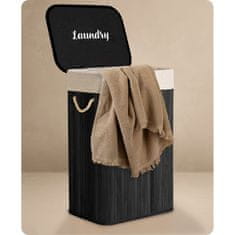 Massido Koš za perilo iz bambusa s pokrovom 72 l