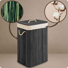 Massido Koš za perilo iz bambusa s pokrovom 72 l