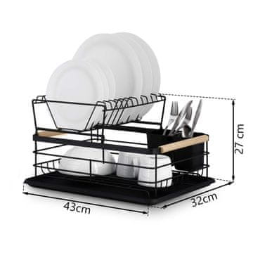 Massido Dvonivojski odcejalnik za posodo MS-601 črn