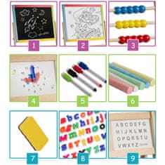 shumee Ricokids velika magnetna tabla z vrtečo se uro - večbarvna
