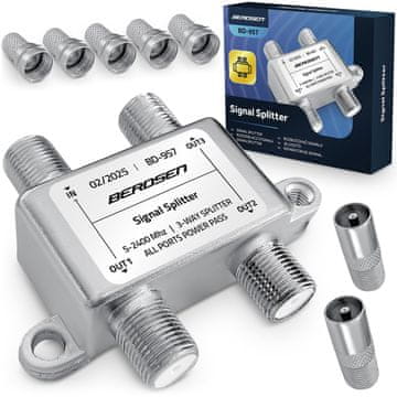 Baldr Pasivni antenski razdelilnik 3-vhodni 5–2400 MHz BD-957