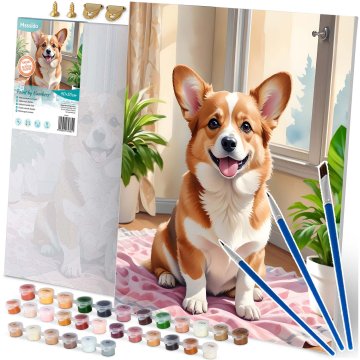 shumee Slika po številkah 40x50 cm, pes Massido Corgi