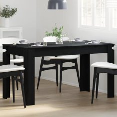 Vidaxl Jedilna miza Črni hrast 140 x 74.5 x 76 cm Konstruiran les