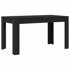 Vidaxl Jedilna miza Črni hrast 140 x 74.5 x 76 cm Konstruiran les