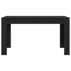 Vidaxl Jedilna miza Črni hrast 140 x 74.5 x 76 cm Konstruiran les