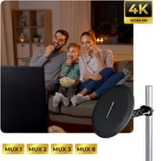 Baldr BD-955 črna notranja/zunanja TV ultra HD 4K antena