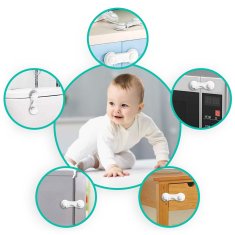 shumee Ricokids 798300 zaščita pred odpiranjem omarice 10 kosov bela