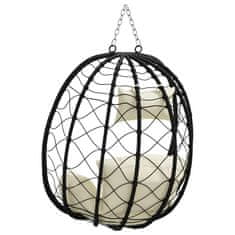 Vidaxl Viseči stol v obliki jajca Kremno bela 91.5 x 60 x 110 cm