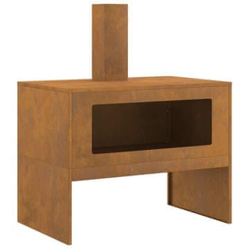 Vidaxl Ogenj Rjava 80 x 50 x 96 cm Odporno jeklo
