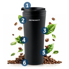 shumee Vakuumski termos 470 ml BD-785 črne barve