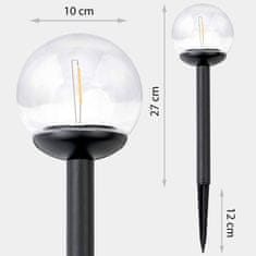 Ilumen Solarna svetilka, prozorna krogla, 4 kos. LS-103