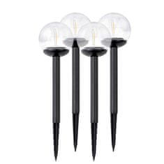 Ilumen Solarna svetilka, prozorna krogla, 4 kos. LS-103