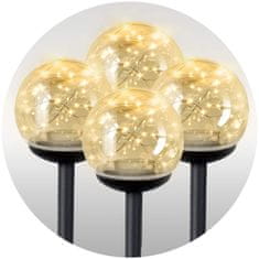 Ilumen Solarna svetilka, prozorna krogla, 4 kos. LS-103