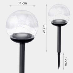 Ilumen Solarna svetilka, prozorna krogla, 4 kos. LS-103
