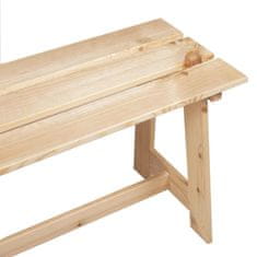 Vidaxl Zunanja klop Rjava 119 x 35 x 47cm Trdna borovina