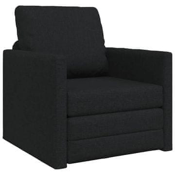 Vidaxl Sofa postelja Črna 74 x 77 x 81 cm Žamet