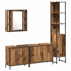 Vidaxl Komplet pohištva za kopalnico 4 pcs Rjava 33 x 33 x 185.5 cm