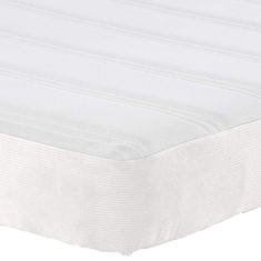 Vidaxl Vzmetnica z vzmetnico krema 180 x 200 cm blago