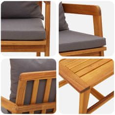 Vidaxl Bistro komplet Rjava 45 x 45 x 38cm Trden akacijev les
