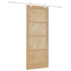 Vidaxl Drsna vrata Bela 83 x 202 cm Masivna borova drevesa in jeklo