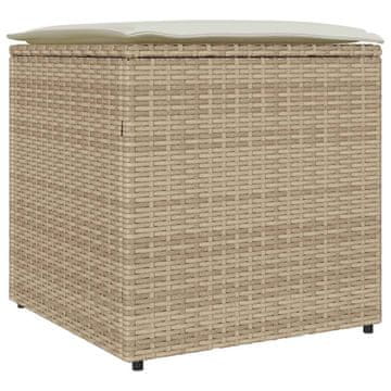 Vidaxl Škatla za blazine Bež 50 x 50 x 50 cm poli ratan