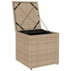 Vidaxl Škatla za blazine Bež 50 x 50 x 50 cm poli ratan