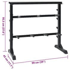 Vidaxl Stojalo za dumbell Črna 99 x 45 x 95.5 cm