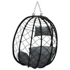 Vidaxl Viseči stol v obliki jajca Antracit 91.5 x 60 x 110 cm
