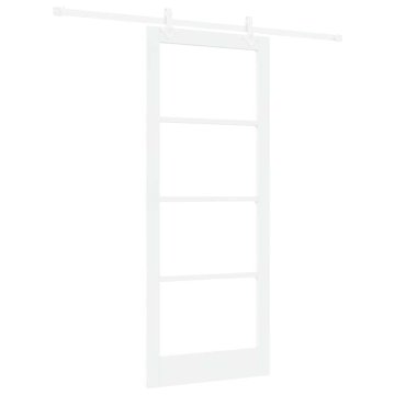 Vidaxl Drsna vrata Bela 86 x 211 cm Les in kovina