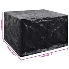 Vidaxl Pokrivalo za vrtno pohištvo z 8 obročki 135x135x90 cm