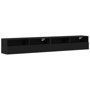 Vidaxl TV stenska omara 2 szt. Črni hrast 100 x 30 x 30 cm