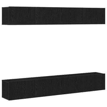 Vidaxl Komplet TV omaric 4 szt. Črna Orehovina 100 x 30 x 30 cm