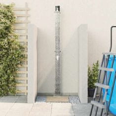 Vidaxl Zunanji solarni tuš Črna 217 cm PVC in aluminij