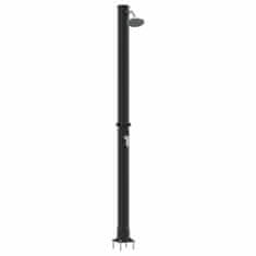 Vidaxl Zunanji solarni tuš Črna 217 cm PVC in aluminij