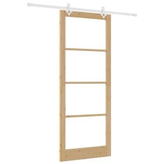 Vidaxl Drsna vrata Rjava 93 x 232 cm Les in kovina