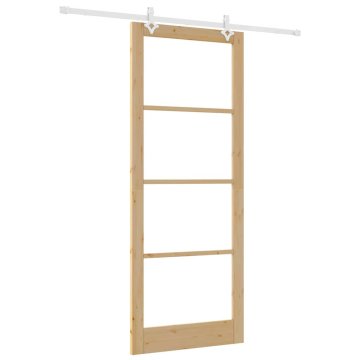 Vidaxl Drsna vrata Rjava 93 x 232 cm Les in kovina