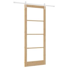 Vidaxl Drsna vrata Rjava 93 x 232 cm Les in kovina
