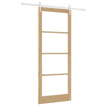 Vidaxl Drsna vrata Rjava 93 x 232 cm Les in kovina