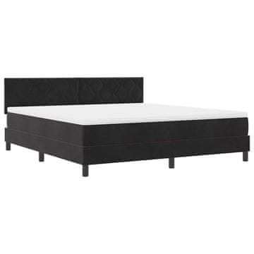 Vidaxl LED Box Spring Postelja z vzmetnico Črna 180 x 200 cm Žamet