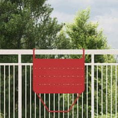 Vidaxl Viseca balkon miza Rdeča 60 x 39 x 65 cm Jeklo