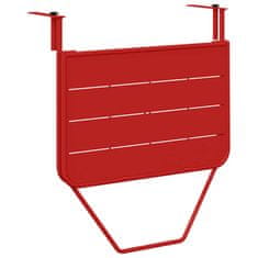 Vidaxl Viseca balkon miza Rdeča 60 x 39 x 65 cm Jeklo