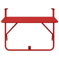 Vidaxl Viseca balkon miza Rdeča 60 x 39 x 65 cm Jeklo