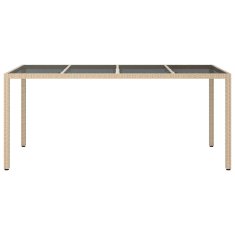Vidaxl Vrtnna Jedilna Miza Bež 190x90x75 cm Poli Ratan