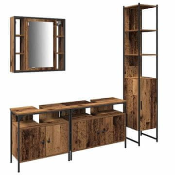 Vidaxl Komplet pohištva za kopalnico 4 pcs Star les Konstruiran les